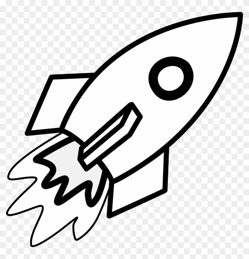 Rocket Clipart Black And White - Rocket Coloring Pages - Free