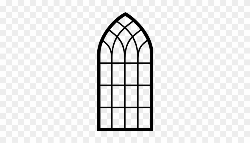 Church Window Clipart - Arch Window Frame Silhouette #1122743