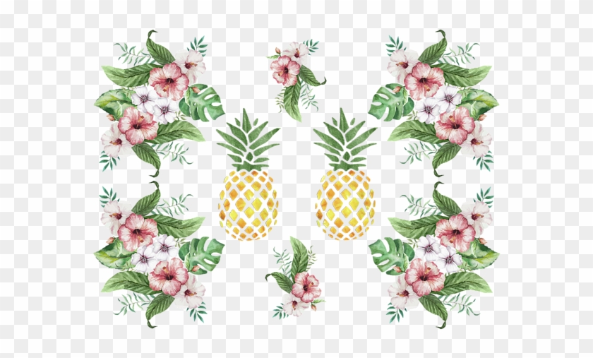 Bleed Area May Not Be Visible - Hawaiian Flowers And Pineapple #1122793