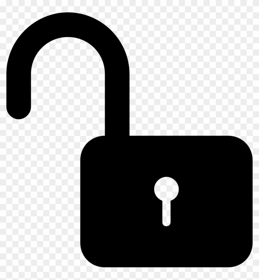 Unlocked Padlock Silhouette Security Interface Symbol - Unlock Lock Png #1122881