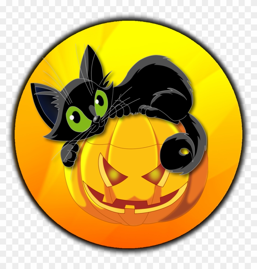 Black Cat Halloween Pumpkin Clip Art - Halloween Png #1122992