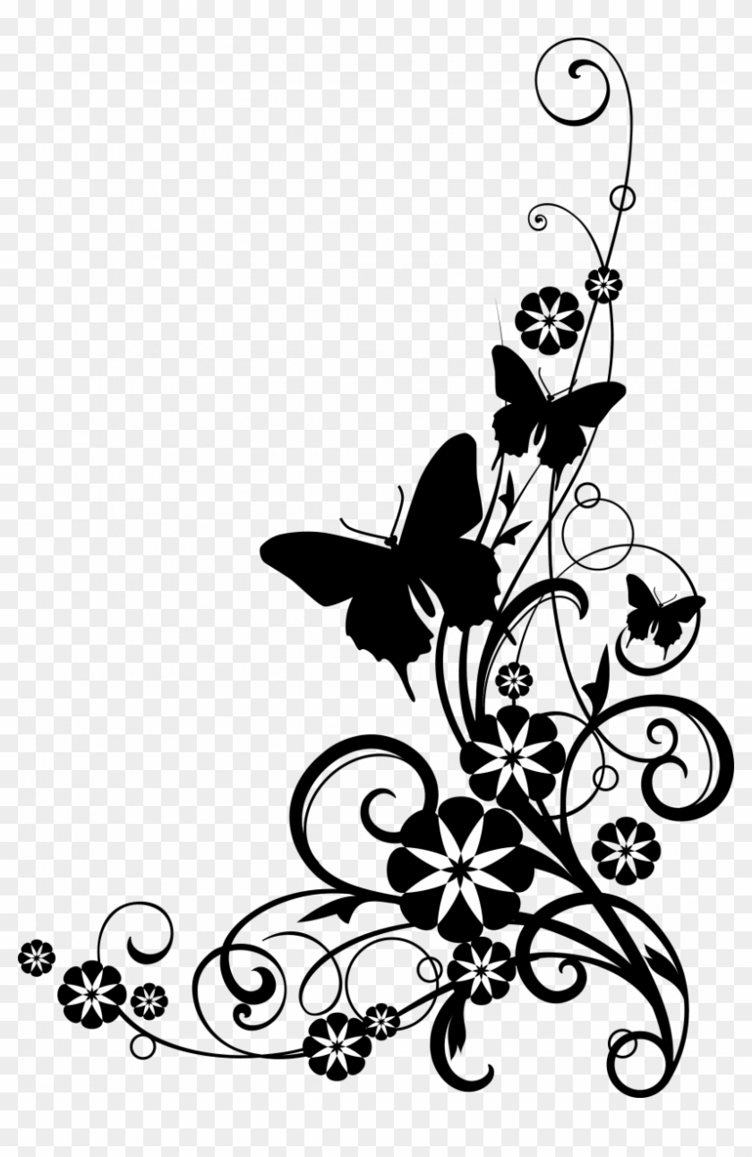 Spring Clipart Black And White Free Download - Flowers Clip Art Black And White Border #1123278