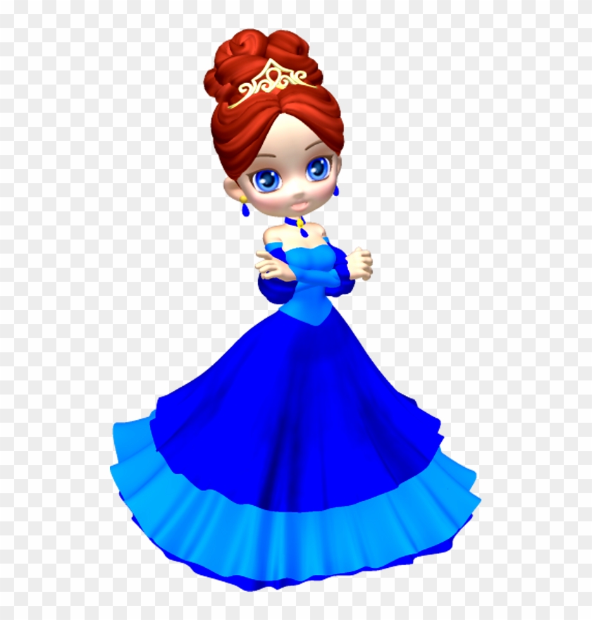 Princess In Blue Poser Png Clipart By Clipartcotttage - Princess With Blue Dress Clipart Png #1123378