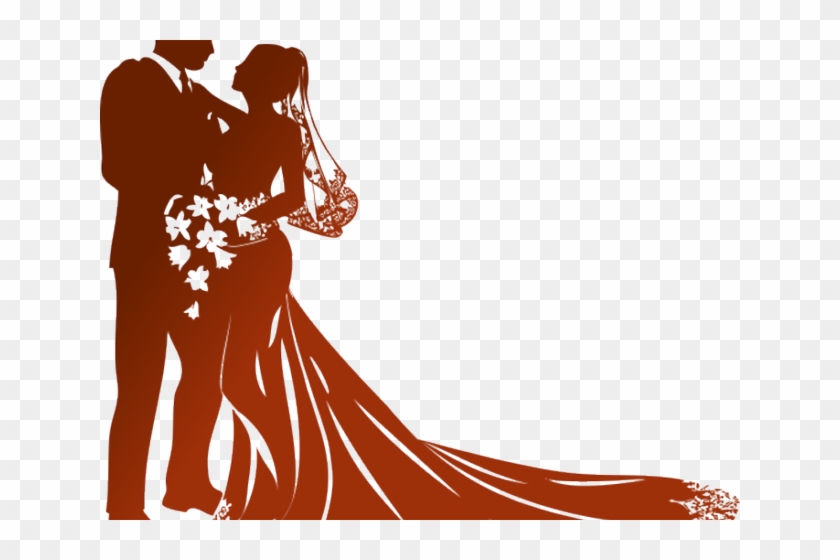 Png Clipart - Bride And Groom Silhouette Clip #1123635