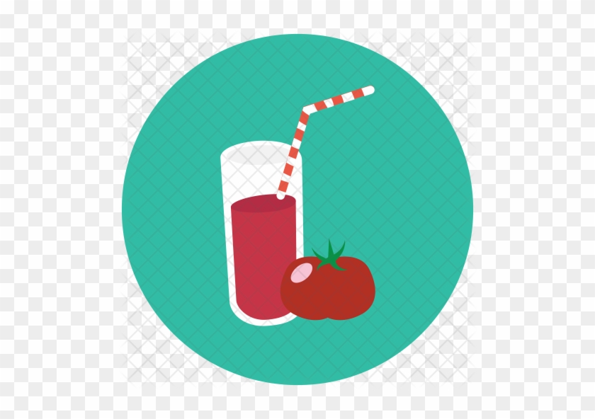 Tomato Juice Icon - Drinking Straw #1123984