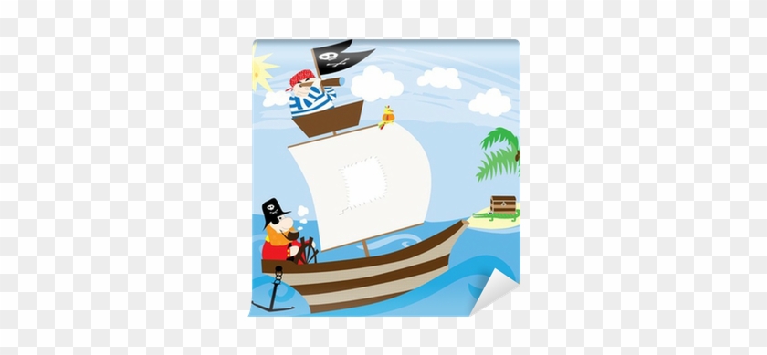 Pirate Ship And Island With Treasure - Pirate #1124019