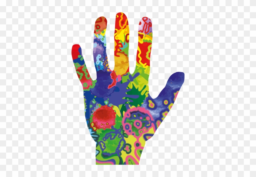 Five Fingers Hand Clipart Colorful Five Fingers Open - Colorful Hand #1124056