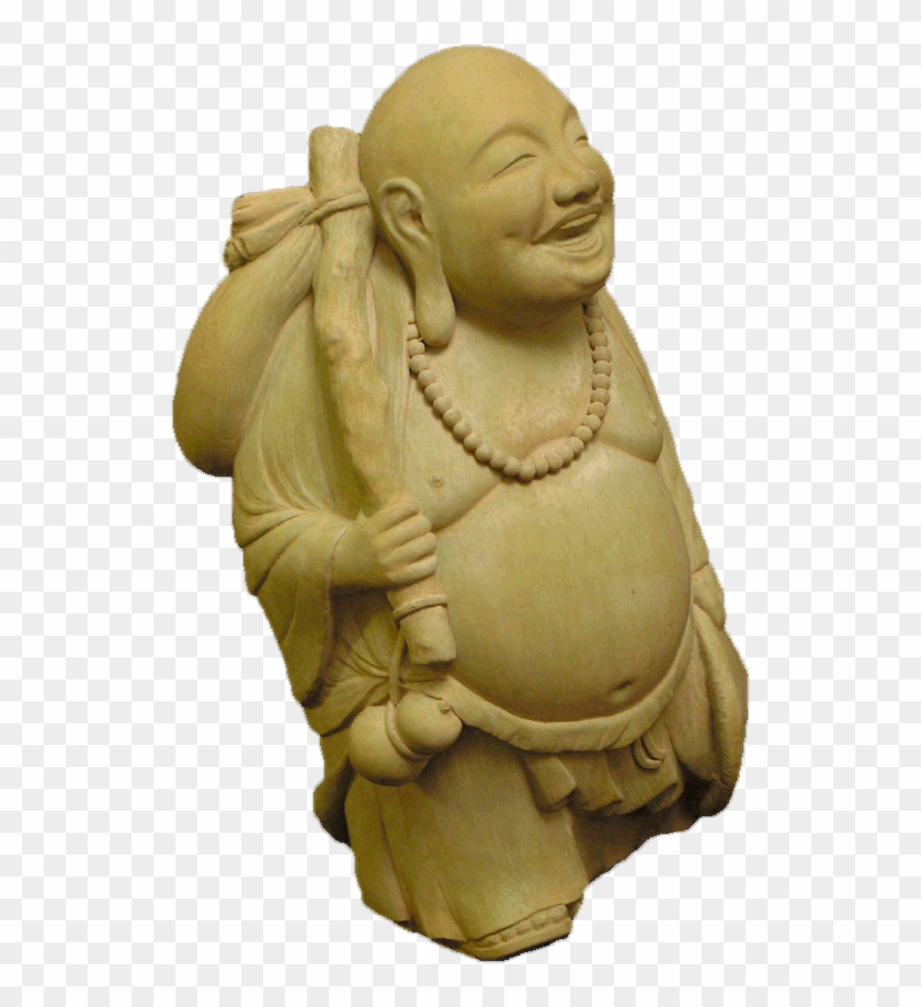 Traveling Fat Happy Buddha With Hat And Bag Outdoor - Figurine #1124121