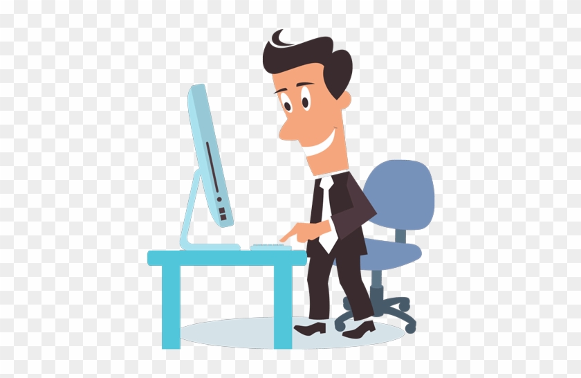 Computer Work Cartoon Png - Free Transparent PNG Clipart Images Download