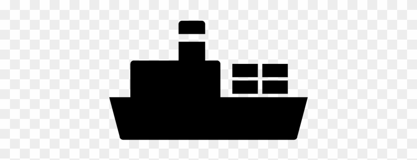 Ship With Cargo Silhouette Vector - Ship Icon Free #1124239