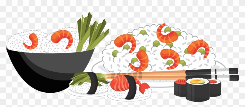 Japanese Cuisine Onigiri Fast Food Sushi - Sushi Vector Png #1124294