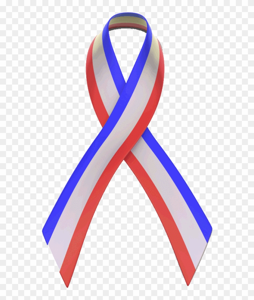 Graphics For Blue Awareness Ribbon Graphics - Blue White Red Ribbon #1124718