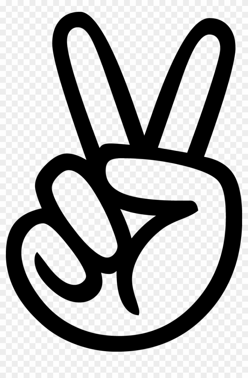 Angellist Logo - Peace Sign Fingers Outline #1124764