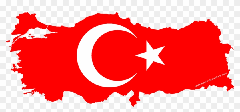 Turkiye Flag On Map 6547 X 2798 By Jestemturk - Shape Of Turkey Country #1124829