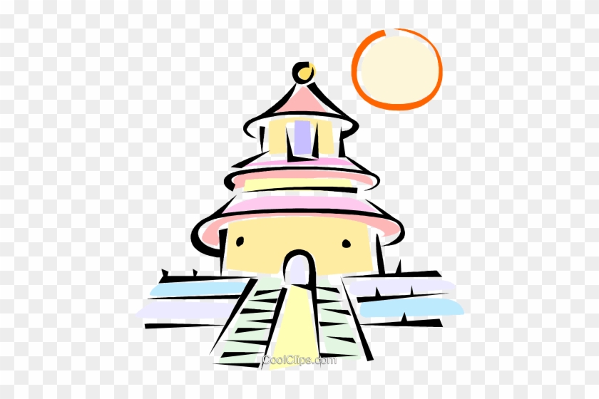 Asian Temple Royalty Free Vector Clip Art Illustration - Clip Art #1124929
