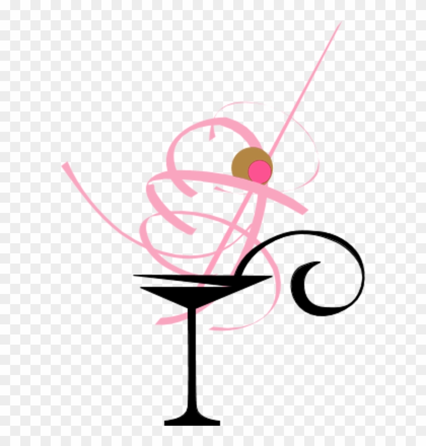 Martini Drink In A Fancy Glass With Olive Clipart - Martini Glass Clip Art #1125179