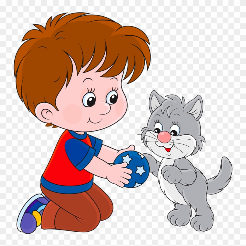 Яндекс - Фотки - Child With Kitten Clipart #1125818