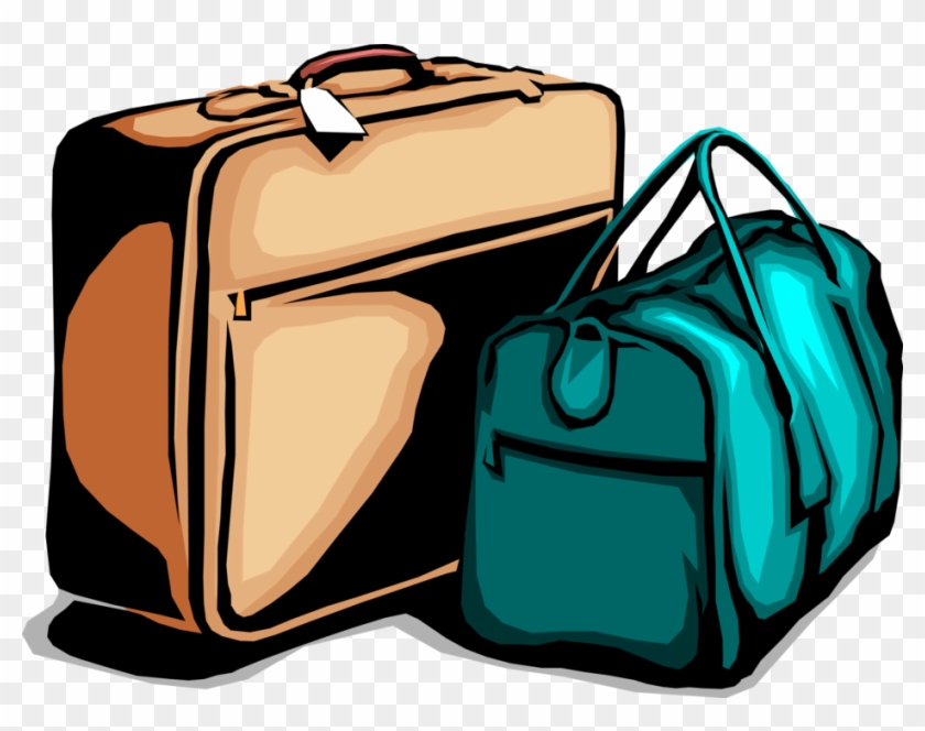 Vector Illustration Of Traveler's Baggage Or Luggage - Free Clip Art Duffle #1125868
