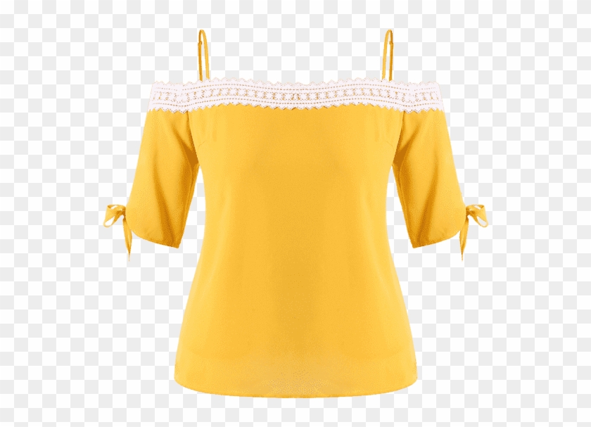 Zaful Top De Encaje Anudado Talla Grande Spaghetti - Blouse #1125886