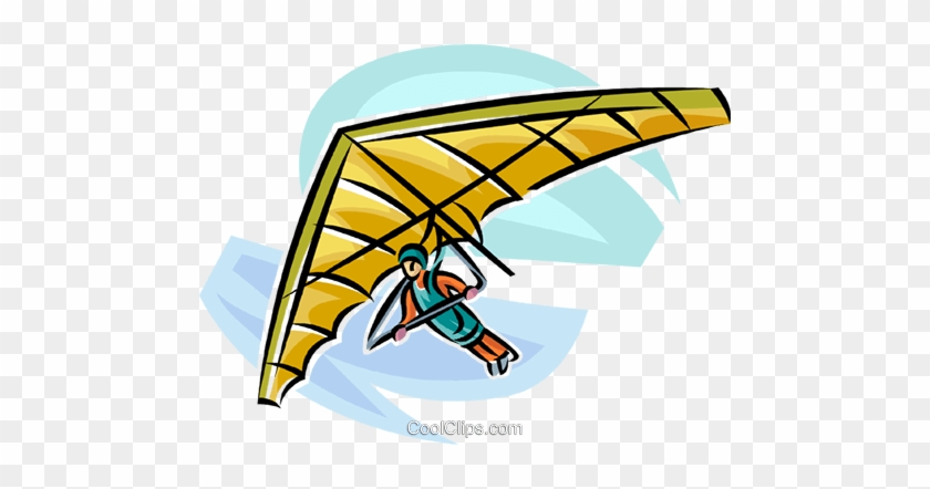 Hang Glider Royalty Free Vector Clip Art Illustration - Hang Gliding Clip Art #1126092