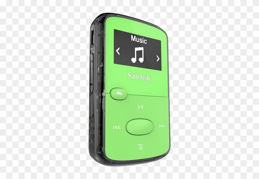 Clip Jam Green, Left - Sandisk Sdmx26-008g-g46p 8 Gb Flash Mp3 Player #1126178