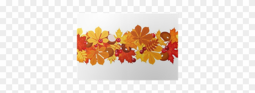Horizontal Seamless Background With Autumn Leaves - Illustration #1126255