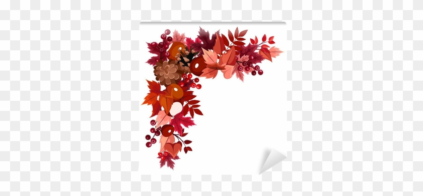 Autumn Leaves Corner Frame - Autunno Vettoriale #1126261