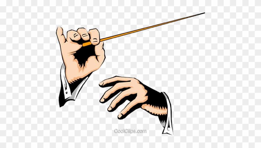 Hands Conducting Royalty Free Vector Clip Art Illustration - Conductor Baton #1126388