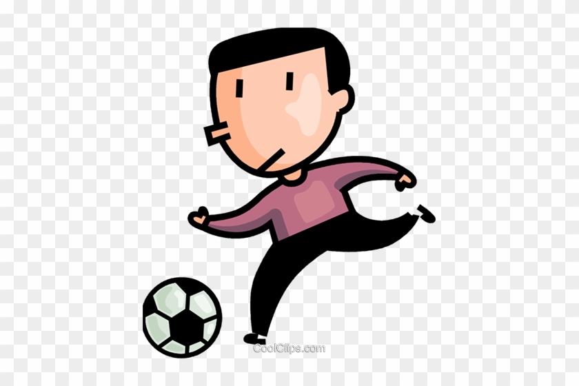 Boy Playing Soccer Royalty Free Vector Clip Art Illustration - Menino Jogando Bola Em Png #1126699