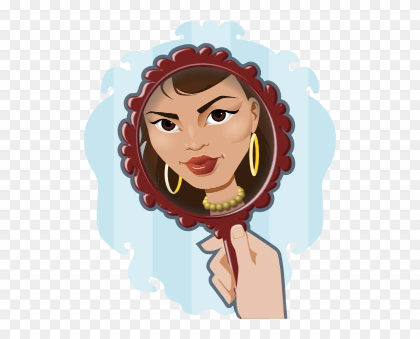 Woman Looking In Mirror Clipart #1126731