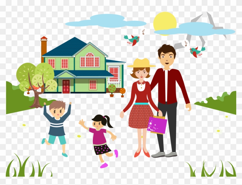 Family Happiness Drawing Illustration - Two Parent Family Cartoons - Free  Transparent PNG Clipart Images Download
