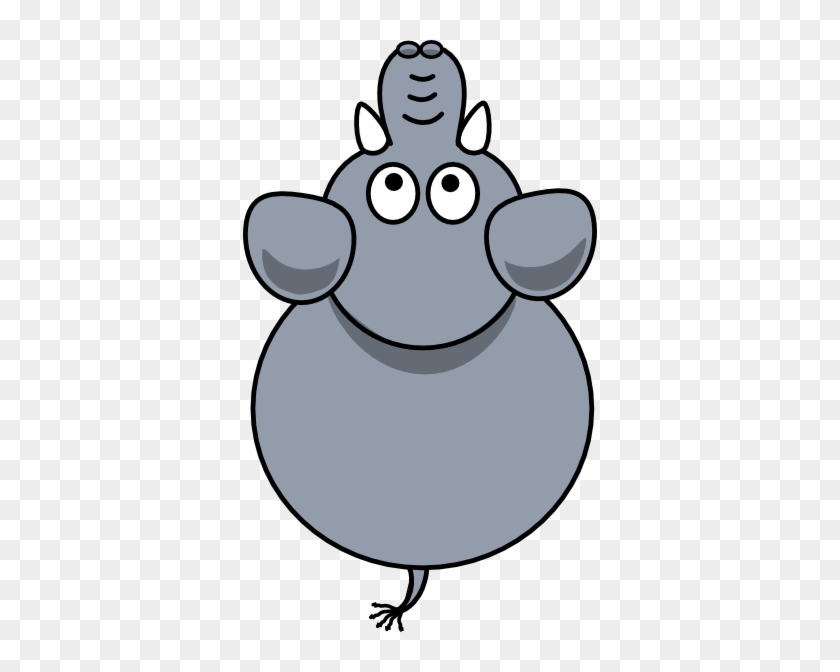 Elephant Top View 2a Clip Art At Clker - Cartoon Character Top View #1127141