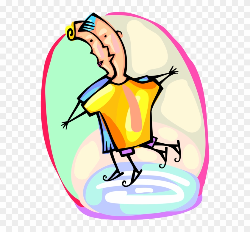 Vector Illustration Of Romantic Couple Ice Skating - Vector Illustration Of Romantic Couple Ice Skating #1127148