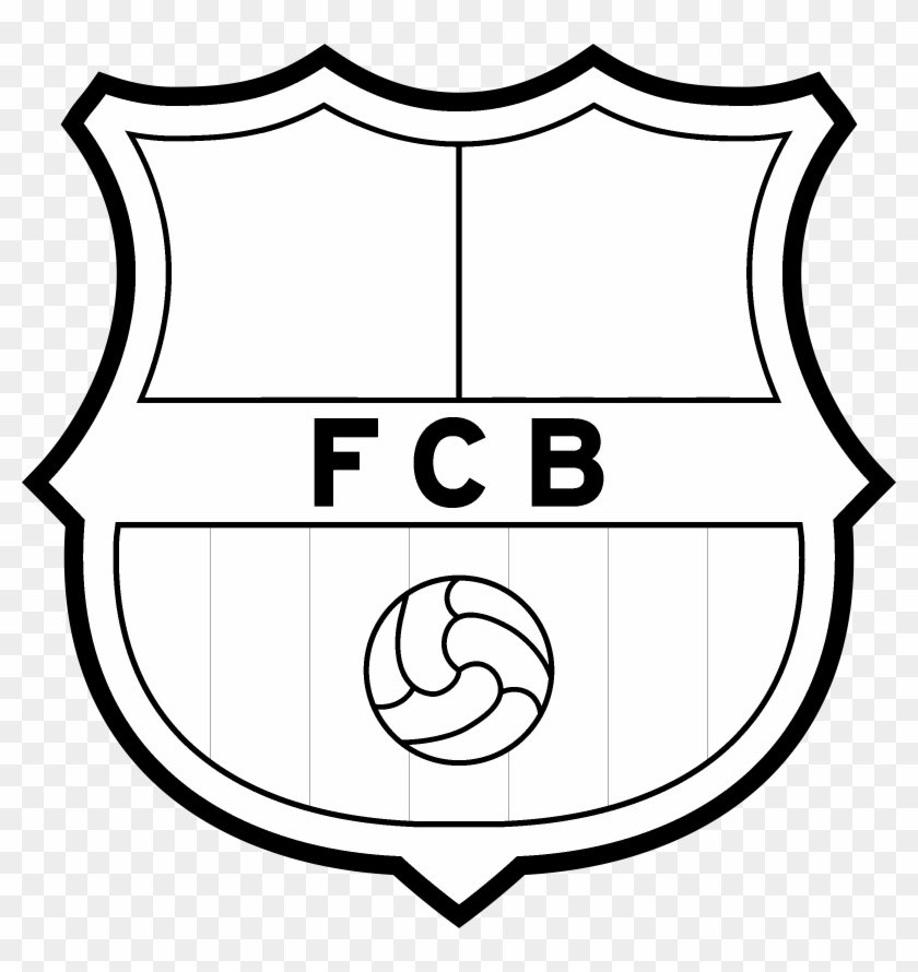 Fc Barcelona Logo Black And White - Escudo Del Barcelona Para Dibujar #1127206