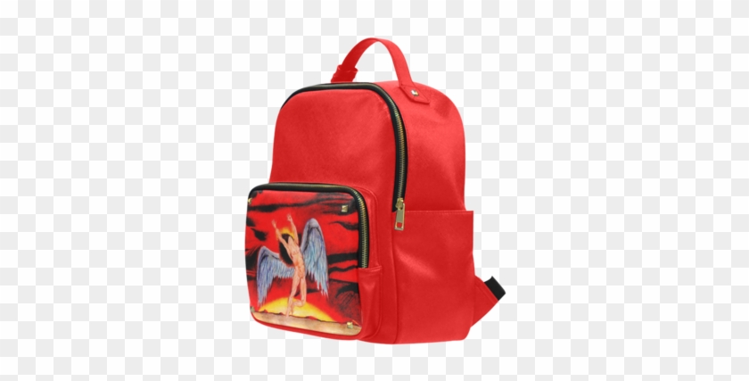 Psylocke Leather School Bag With Led Zeppelin Logo - Backpack #1127241