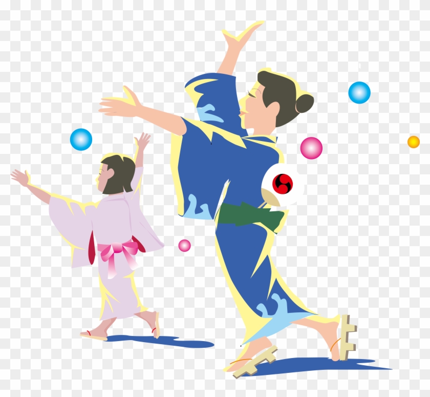 Japan Dance Clip Art - Japanese Mother In Kimono #1127408