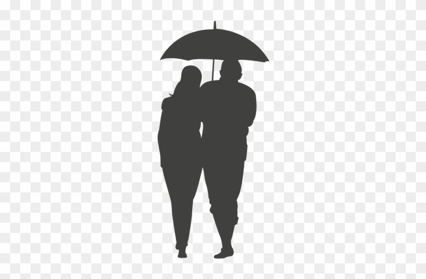Couple Under Umbrella Silhouette - Silhouette Couple Under Umbrella #1127569