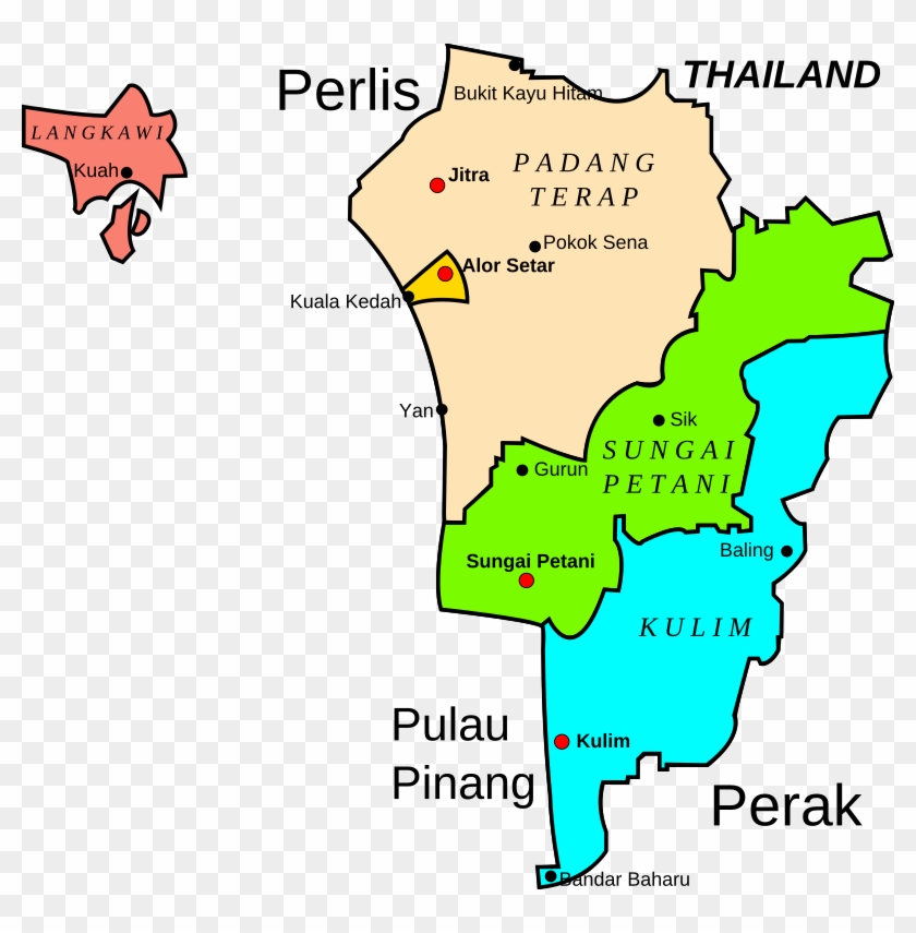 Medium Image - Kedah Map Png #1127581