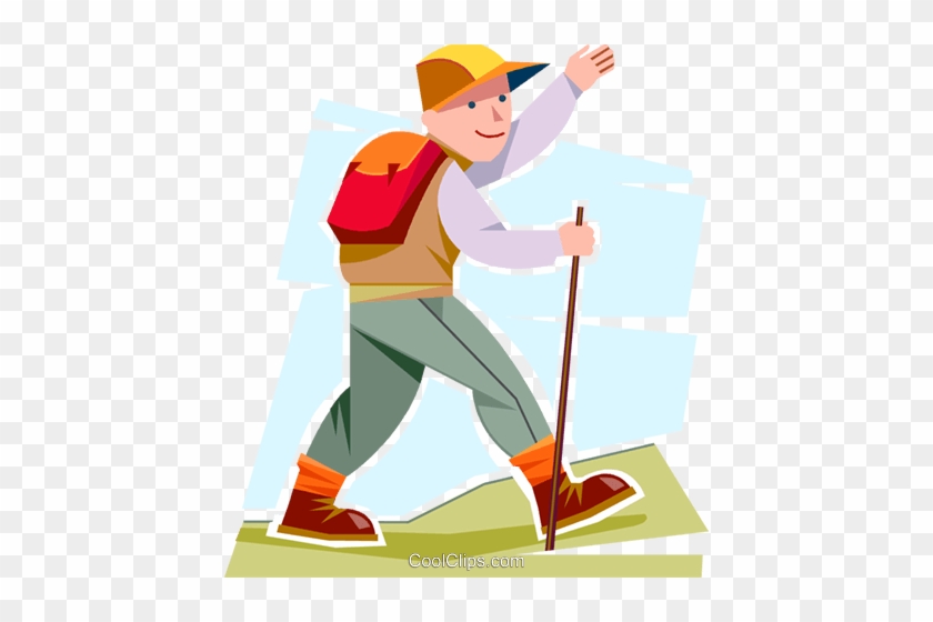 Boy Hiking Royalty Free Vector Clip Art Illustration - Boy Hiking Clip Art #1127628