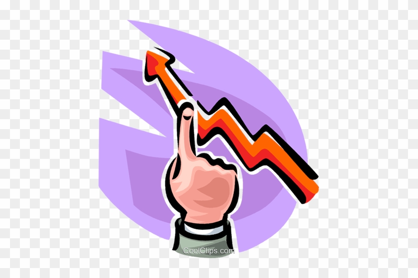 Hand Pointing At A Sales Growth Chart Royalty Free - Illustration #1127699