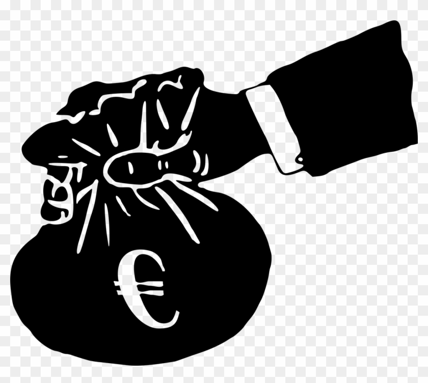 Bag Euro Hoard Money Moneybag Png Image - Black Money Bag Png #1127742