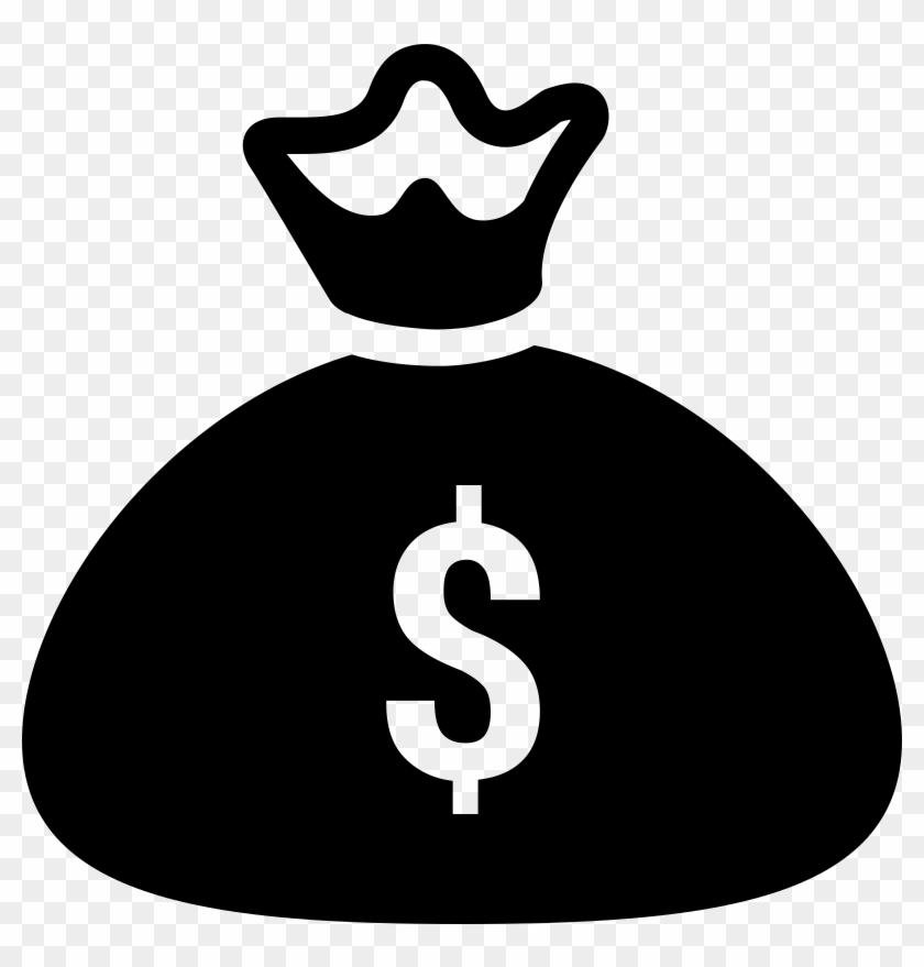 See Here Money Bag Clipart Black And White - Money Bag Icon #1127744