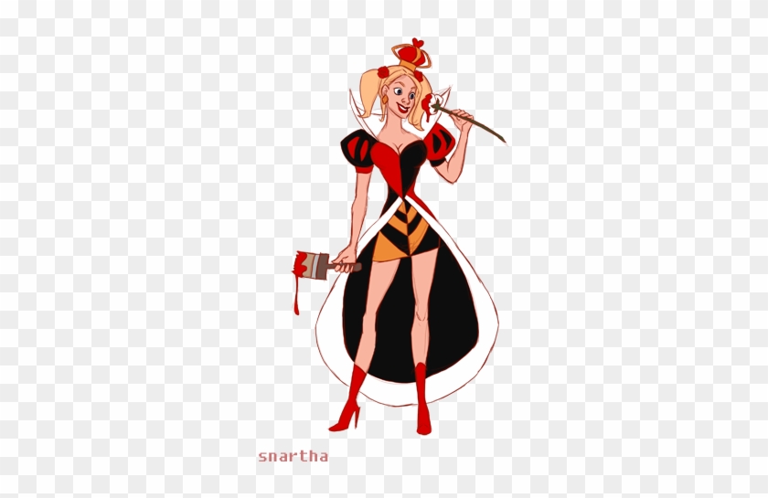 Harley Quinn Queen Of Hearts Batman Alice In Wonderland - Cartoon #1127872