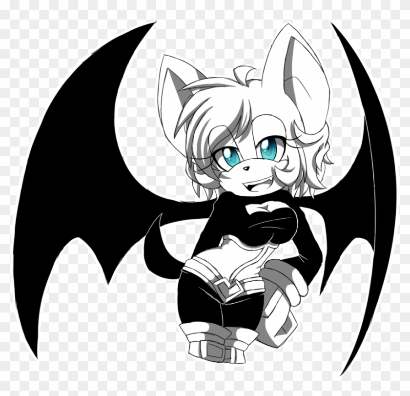 Drawn Bat Transparent - Rouge The Bat Fan Art #1127974