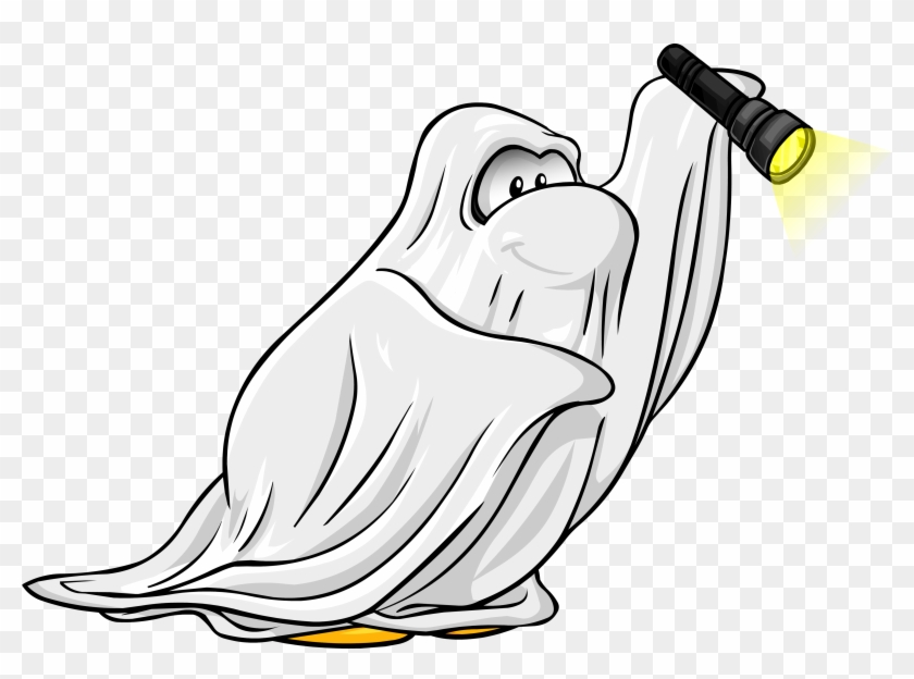 The Glowing Ghost - Club Penguin Halloween Png #1127988