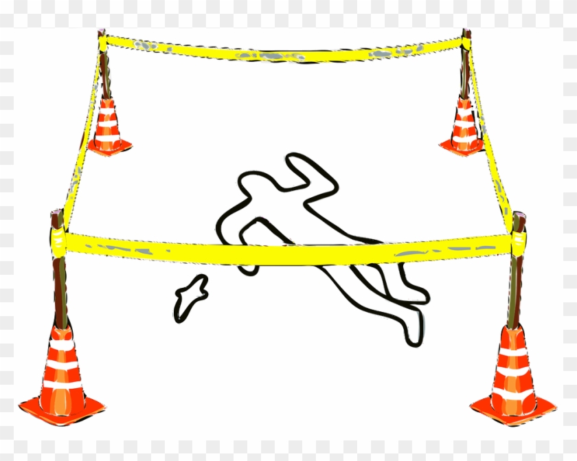 Barrier Clipart Police Tape - Crime Scene Body Outline #1128071