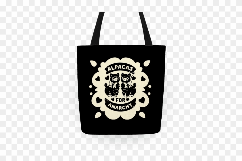 Alpacas For Anarchy Tote - Alpacas For Anarchy Tote Bag: Funny Tote Bag From Lookhuman. #1128280