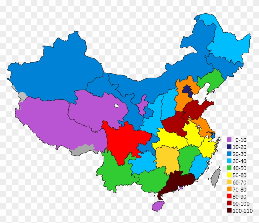 Pr China Provinces By Population Map - 22 Provinces Of China #1128405