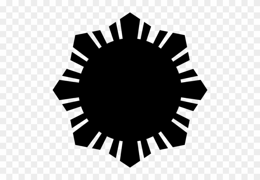 Philippine Flag Sun Symbol Black Silhouette Vector - Philippine Educational Publishers Association #1128471