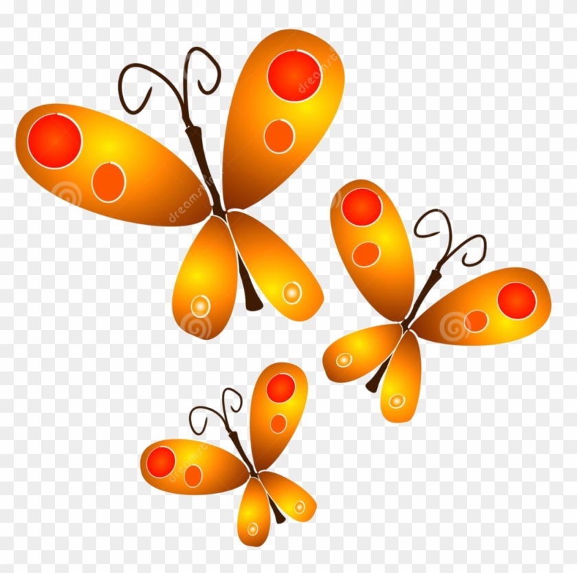 Gold Butterflies Png By Hanabell1 Gold Butterflies - Butterfly Clipart #1128491